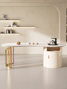 Каменная плита легкий роскошный чайный столик стул чайный столик на балконе чайный столик в гостиной бытовой встроенный чайник для чайного столика