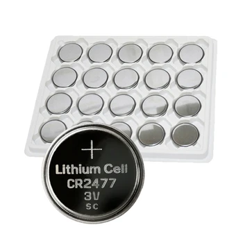 Качественный кнопочный элемент CR2477, набор из 5шт батареек для часов 2477, Кнопка для дистанционного калькулятора, весы 2