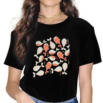 Киты 003, классические животные, Сто Рыб, женская футболка из полиэстера в стиле панк с круглым вырезом 0