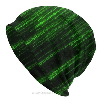 Код Зимние Теплые Шапки Matrix Green Password Bonnet Высококачественные Тюбетейки Шапочки-Ушанки