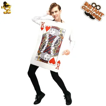 Костюмы для Покерной пары Королева Червей Король Треф King of Hearts Карнавальная Забавная Одежда для Вечеринок в Одном Стиле для Мужчин и Женщин