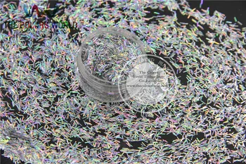 Лазерная Голографическая лента серебристого цвета в форме короткой полоски с блестками для нейл-арта и поделок своими руками 1 упаковка = 50 г