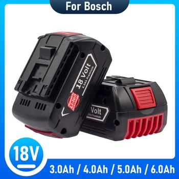 Литий-ионная Аккумуляторная Батарея 18V 3.0-6.0Ah Для Замены Инструмента Bosch 18VPower BAT618 BAT609 BAT610 gba Индикатор заряда батареи