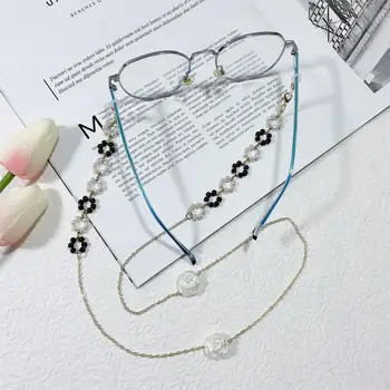 Личность стекла серьги цепочки цепочки маска для женщин из бисера ручной анти-потерянный наушник держатель шнур ожерелье подарок