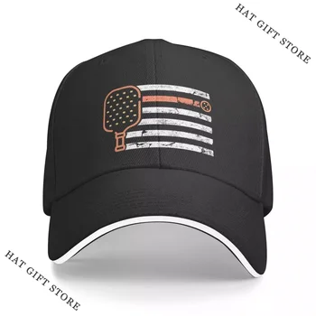 Лучший пиклболл флаг США - забавный пиклболл винтажный дизайн - Кепка американского игрока в пиклбол, Бейсбольная кепка, мужская шляпа для гольфа, женская
