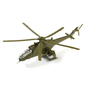 Мини-головоломка, строительные игрушки в масштабе 1/144, советский боевой вертолет МИ-24В, сборка самолета, пластиковая военная модель, подарок для детей