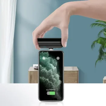 Мини портативный аккумулятор Power Bank с зажимом на задней панели для iPhone Samsung для Huawei Xiaomi, магнитное зарядное устройство PowerBank в капсуле емкостью 3000 мАч 2