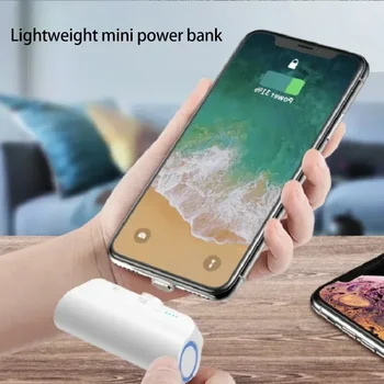 Мини портативный аккумулятор Power Bank с зажимом на задней панели для iPhone Samsung для Huawei Xiaomi, магнитное зарядное устройство PowerBank в капсуле емкостью 3000 мАч 5