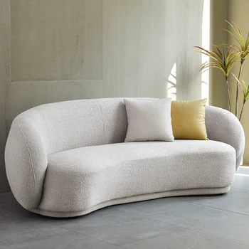 Минималистичный диван из эластичного бархата, современный эргономичный офисный Белый длинный диван для гостиной, Напольный салон, Домашний декор, мебель для спальни