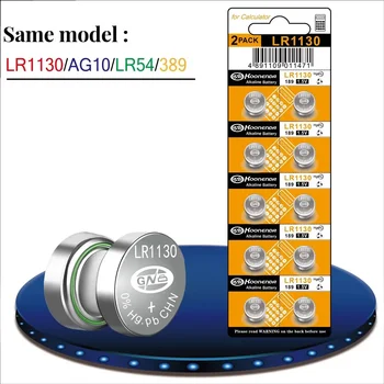 Монетный элемент питания AG10/LR54 /389A /189 /LR1130 /L1131 1,55 В используется в калькуляторах, термометрах, электронных часах