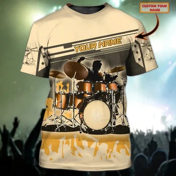 Мужская футболка в стиле поп-музыки Харадзюку, модный 3D музыкальный инструмент, топы с коротким рукавом, футболка оверсайз в стиле хип-хоп панк, настраиваемая 1