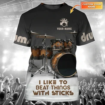 Мужская футболка в стиле поп-музыки Харадзюку, модный 3D музыкальный инструмент, топы с коротким рукавом, футболка оверсайз в стиле хип-хоп панк, настраиваемая 3