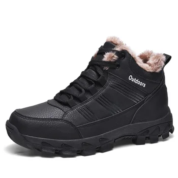 Мужские спортивные кроссовки с теплым мехом, мужские скалолазные кроссовки для бега открытый Осень Зима мужчины походная обувь большого размера