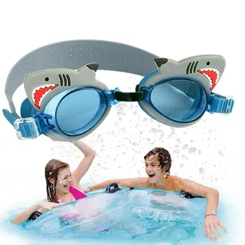 Мультяшные очки для тренировки плавания, милые водонепроницаемые очки для плавания HD для девочек и мальчиков с регулируемым силиконовым ремешком, помощник для плавания