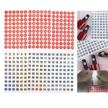 Наклейка с номером на 3 листах 1-180 Этикетка для лака для ногтей Цветная Круглая голограмма