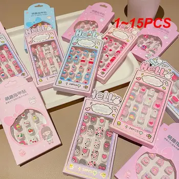 Наклейки и переводные картинки для ногтей, Розовая мультяшная водонепроницаемая самоклеящаяся наклейка для носимых съемных ногтей Маленькой девочки