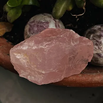 Натуральный розовый розовый кварц, минеральный кристалл, образец горной породы, декор для коллекции Healing
