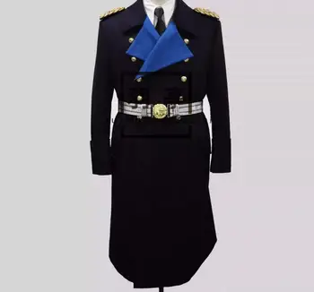 Немецкое военное пальто темно-синее шерстяное пальто Marshal