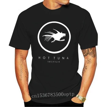 Новая летняя мужская футболка с логотипом Hot Tuna, короткий рукав, круглый вырез, Черный East C 0