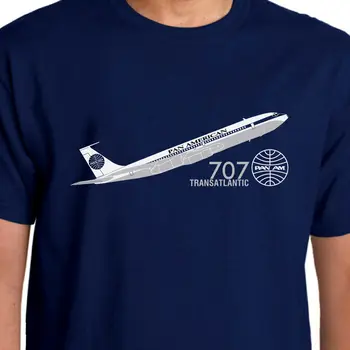 Новая модная мужская высококачественная футболка в стиле Aeroclassic-Pan Am Boeing 707 от бренда с коротким рукавом 0