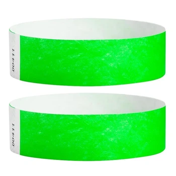 Новинка-1000 шт бумажных браслетов, неоновых браслетов для мероприятий, цветных браслетов, водонепроницаемых бумажных клубных повязок (зеленый)
