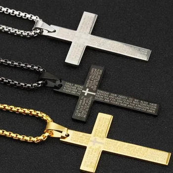 Новое модное ожерелье из нержавеющей стали для мужчин и женщин, универсальные ювелирные изделия с подвеской в виде креста из титановой стали
