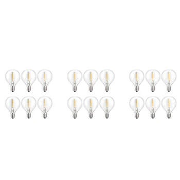 Новые 18шт сменных светодиодных лампочек G40, небьющиеся светодиодные глобусы с винтовым основанием E12 для солнечных гирлянд теплого белого цвета