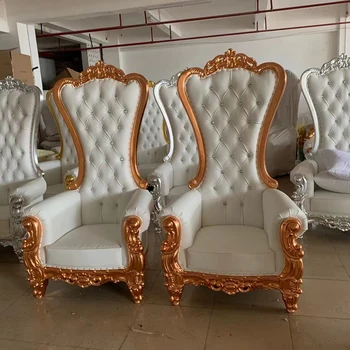 Оптовые продажи элегантных королевских кресел king and queen throne love seat для жениха и невесты класса люкс