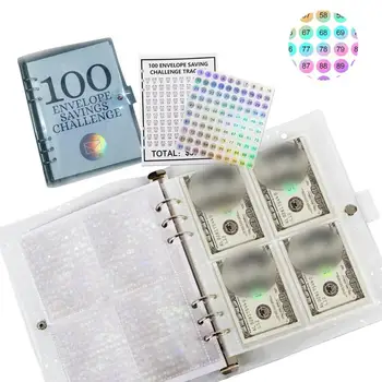 Папка для конвертов для экономии 100-дневных конвертов Money Saving Challenge - Веселая и Простая книга для пар, позволяющая сэкономить 5050 долларов с помощью новой