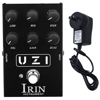 Педаль гитарного дисторшн-эффекта IRIN AN-35 UZI, британо-американская педаль электрогитары с эффектом дисторшн с адаптером 9 В