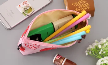 Пеналы для карандашей из искусственной кожи, арбуз, сумка-органайзер для хранения канцелярских принадлежностей, школьные принадлежности Escolar Papelaria 5