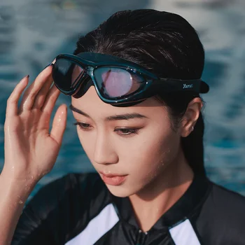 Плавательные очки Водонепроницаемые, противотуманные, высокой степени близорукости, детские профессиональные очки для дайвинга, оборудование для плавания, набор шапочек для плавания 2