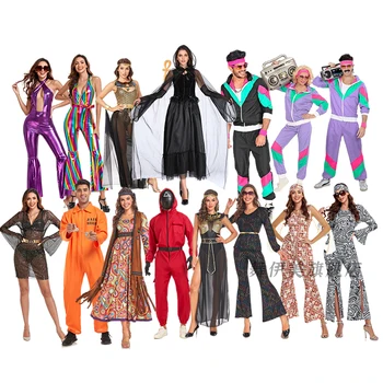 Платье для выступлений в стиле хип-хоп на Хэллоуин, боди, юбка-ведьма, бальная одежда в стиле 70-х, платье Cos