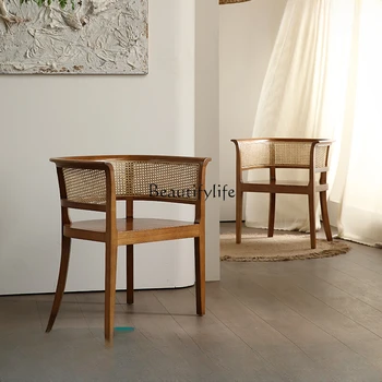 Плетеное из ротанга кресло для отдыха Балкон Кофейня для проживания в семье в китайском стиле Креативное сочетание стола и стула 1