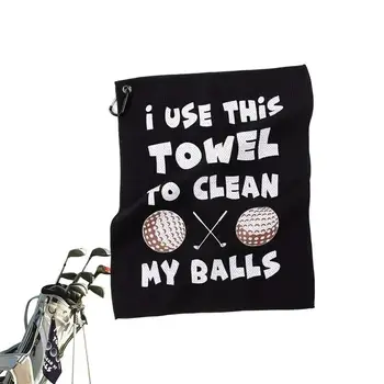 Полотенце для клюшки для гольфа, мужское полотенце для гольфа с карабином, Портативная тряпка для гольфа, Мягкие черные Впитывающие аксессуары для гольфа для женщин и мужчин