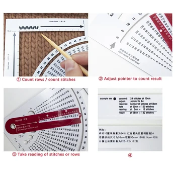 Преобразователь калибра вязания, рассчитывающий количество стежков Рядов, Стабильный пластиковый калькулятор для вязания одежды, простой в использовании 1