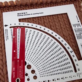 Преобразователь калибра вязания, рассчитывающий количество стежков Рядов, Стабильный пластиковый калькулятор для вязания одежды, простой в использовании 4