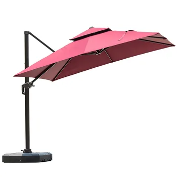Рекламный открытый римский зонт с одним верхом, алюминиевая рама и опора, солнцезащитный зонт с основанием 0