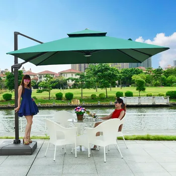 Рекламный открытый римский зонт с одним верхом, алюминиевая рама и опора, солнцезащитный зонт с основанием 3