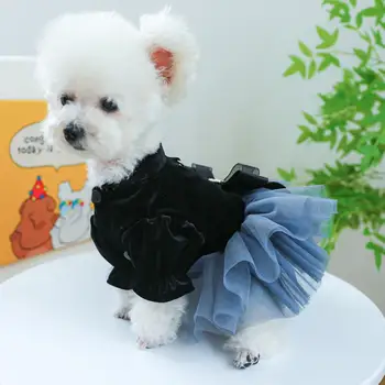 Роскошный свадебный костюм на Хэллоуин для маленьких собачек, очаровательное платье для домашних животных с большим бантом, праздничное платье для чихуахуа, наряд для свадебного мопса