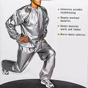 Сверхмощный костюм для сауны для мужчин и женщин Упражнения для похудения Тренажерный зал для похудения Фитнес-тренировки Спортивные костюмы с защитой от разрывов Сжигание жира 3