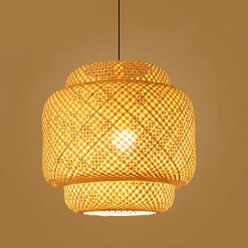 Светодиодный подвесной светильник ручной работы, бамбуковая подвесная лампа для столовой, гостиной, Люстра, декор, ресторан, Лофт, светильник, освещение