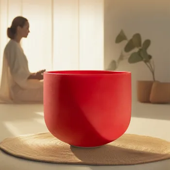 СИТСАНГ Красный C Note 10-дюймовая хрустальная Поющая чаша для исцеления звуком Музыкальный инструмент для йоги в реальном времени