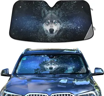 Солнцезащитный козырек для автомобиля Wolf, Солнцезащитный козырек для лобового стекла автомобиля SUV, 55 * 27,6 дюйма
