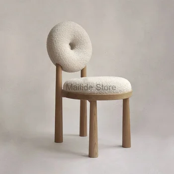 Стулья для гостиной из скандинавской ткани, Деревянный Обеденный стул, Креативная Мебель для дома, Дизайнерский диван, стул с простой спинкой, стул для макияжа.