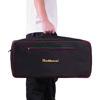 Сумка для педалей Rockhouse Effect из ткани Оксфорд, портативная сумка на молнии, сумка через плечо со съемным ремешком (черная)