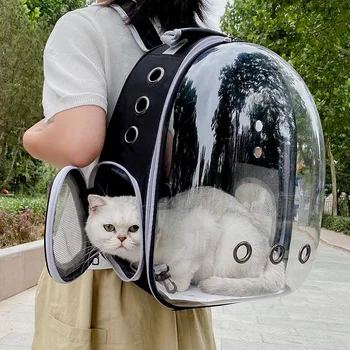 Сумка для переноски Космический рюкзак для домашних животных Дышащий Портативный Прозрачный Рюкзак для перевозки щенков Космическая сумка-капсула
