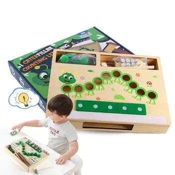 Счетные игрушки для детей 3-5 лет, счетчики Caterpillar Для детей, математическая обучающая игрушка для мальчиков и девочек, деревянная