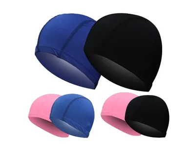 Ультратонкие Купальные шапочки Свободного размера, удобные плавательные шапочки для мужчин и женщин, Эластичная Нейлоновая защита ушей, шапочка для плавания с длинными волосами