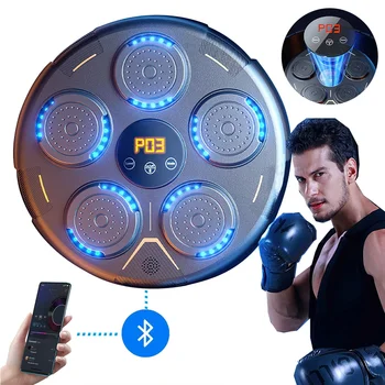 Умный музыкальный тренажер для бокса, светодиодный тренажер для бокса с электронным откликом, подвесной мешок с песком, совместимый с Bluetooth для детей и взрослых